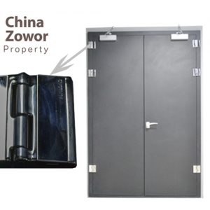 黑色对开钢制防火隔音门