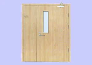 60 min Mother And Son Leaf 50 mm Veneered Wood Fire Door With Steel Frame