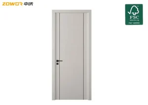 PU Paint Hotel Bedroom Solid Core Flush Type Oak Wood Door