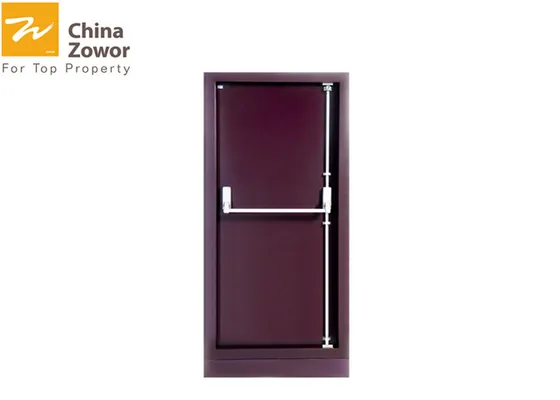 Single Swing Gal. Steel 1 Hour Rated Steel Insulated Fire Exterior Doors With Panic Bar