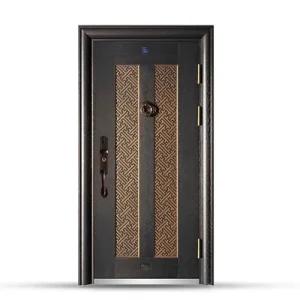 Villa entrance door copper steel double door luxury design made in China