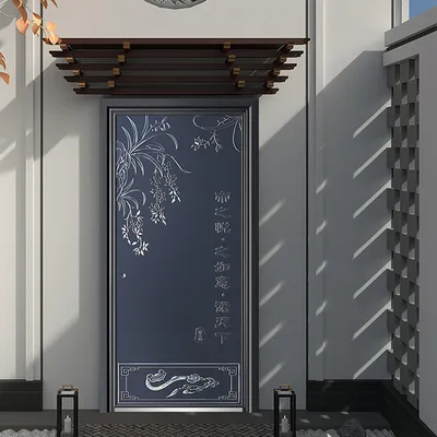 Villa Morden Front Steel Door Entry Door With Frame Sound Proof customized size