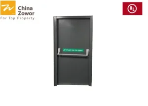 Custom Made Gal. Steel Half Hour Fire Door With Fireproof Perlite Board Frame Depth 90 mm