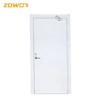 Frosted Red Color UL Listed Steel Fire Safety Door Galvanized Steel Material