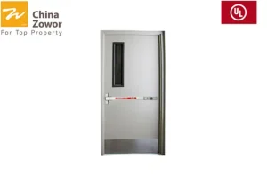 Single Swing Right Hand 40 mm Steel Panel FD30 Fire Door in Steel Frame