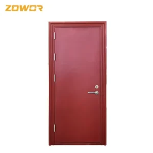 Wood Grain Finish UL Listed Fire Safety Door With Glass Ceramic Cold Gray Color